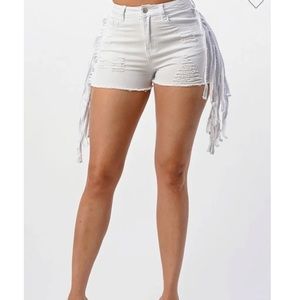 White shorts with strings
